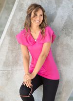 Shirt met ruches van chiffon in 2 kleuren ROZE