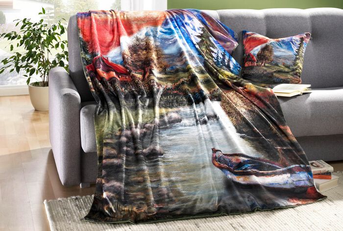 Digitaal bedrukt dekenlandschap MULTICOLOR