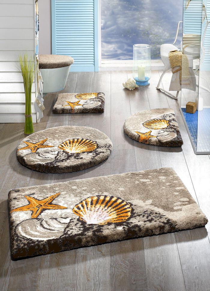 GRUND badkamerset met antislip latex achterkant ZAND