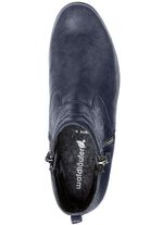 Waldl&auml;ufer enkellaarsjes van effectief leer met reli&euml;f DONKERBLAUW