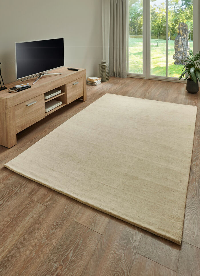 Bruggen en tapijten van scheerwol BEIGE