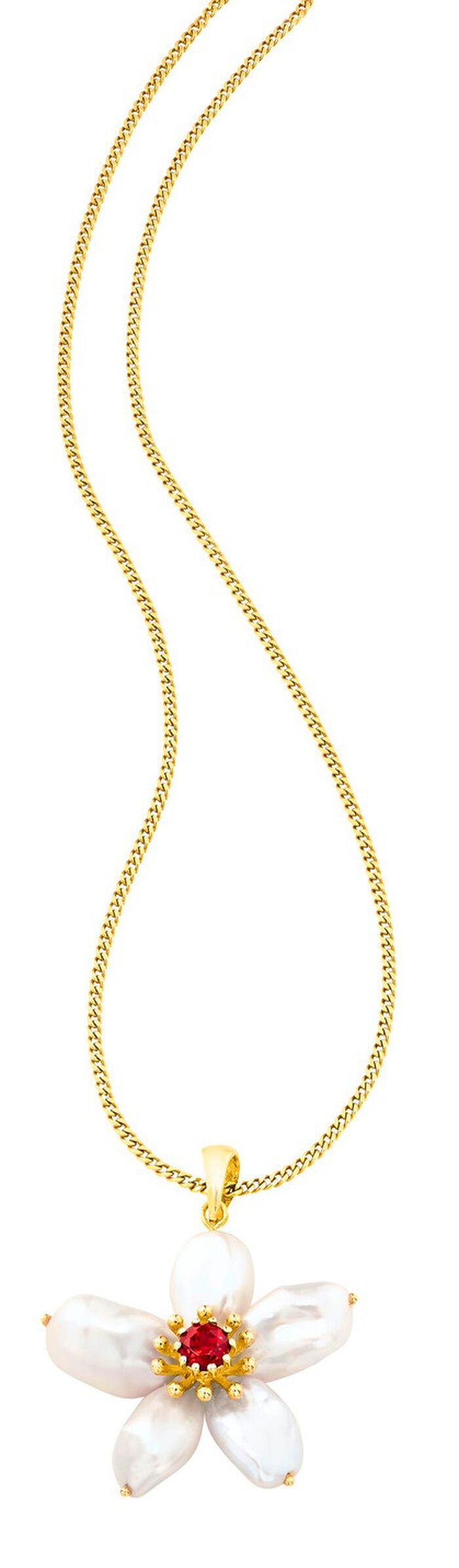 Kettinghanger met granaat en Keshi-parels 