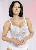 Nina von C. beha shirt met elastische kanten voorkant WIT