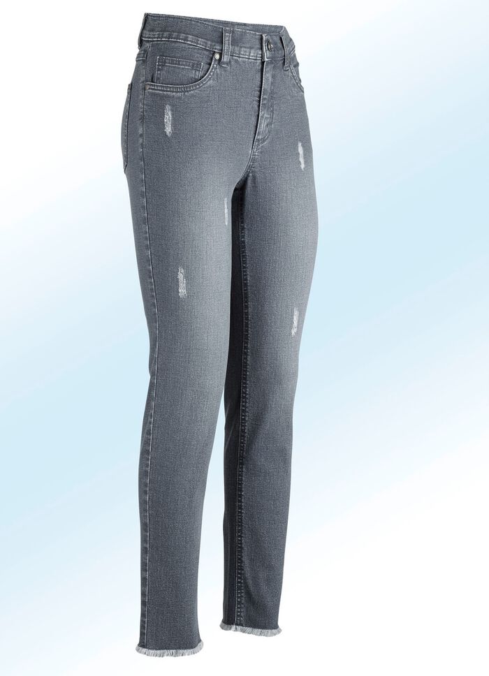 Enkellange jeans in 5-pocket-model 