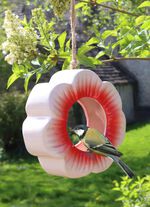 Klaprozenvoederstation van geglazuurd keramiek 