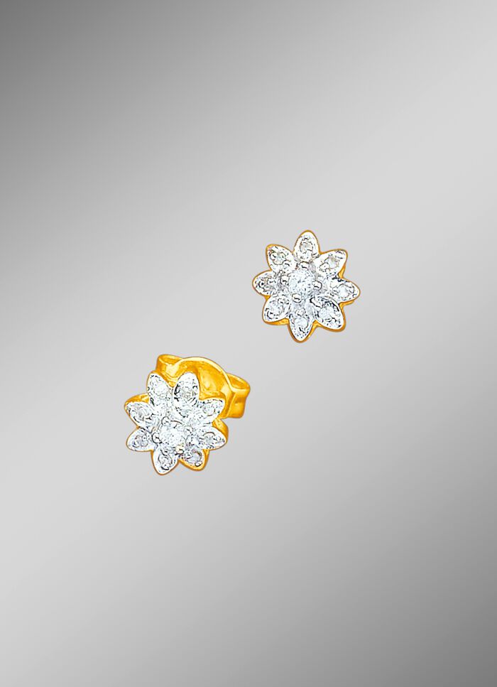 Oorbellen met briljanten en diamanten 