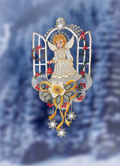 Vensterbeeld engel van echt Plauen kant 