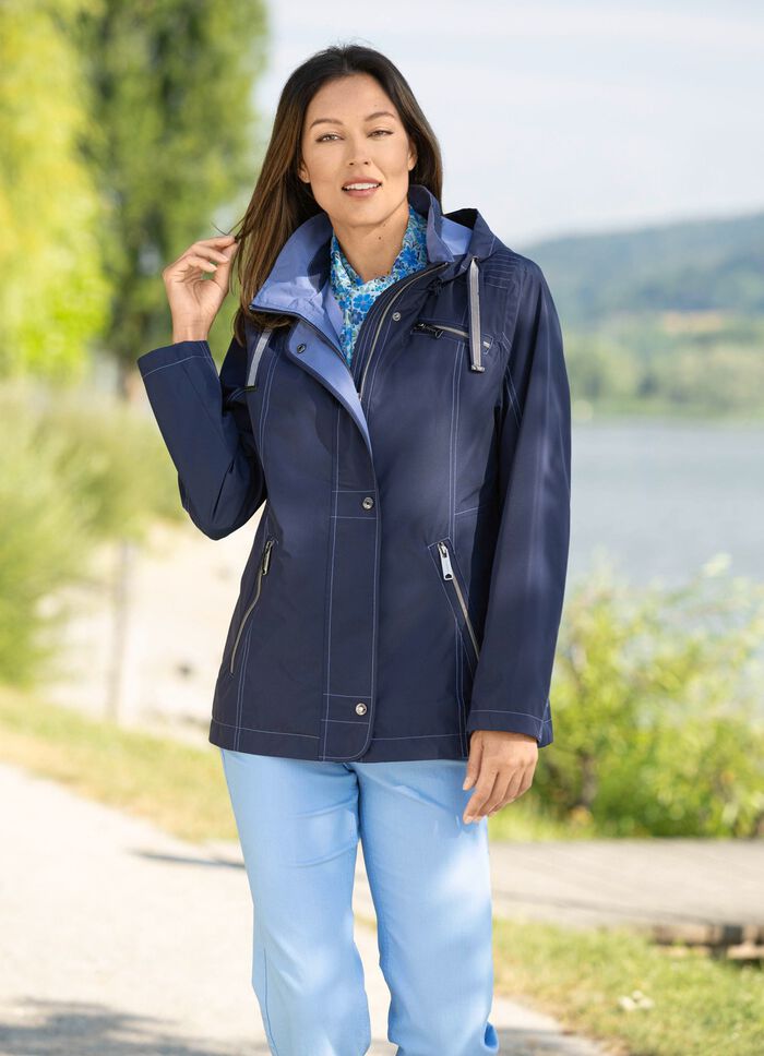 Functionele jas met afneembare capuchon 