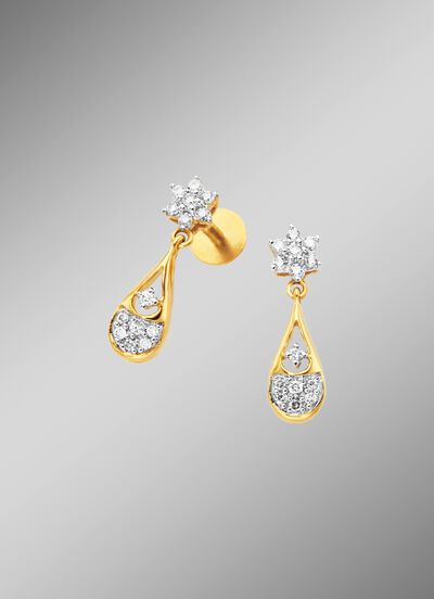 Oorknopjes met 28 briljant geslepen diamanten 