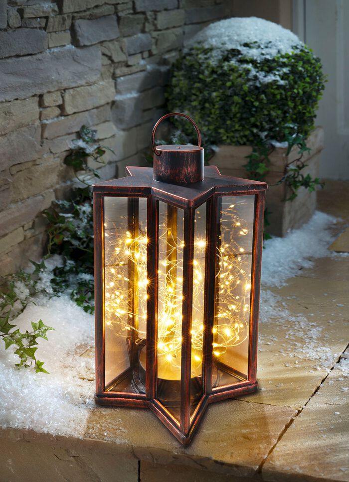 LED-lantaarn "Ster" KOPER