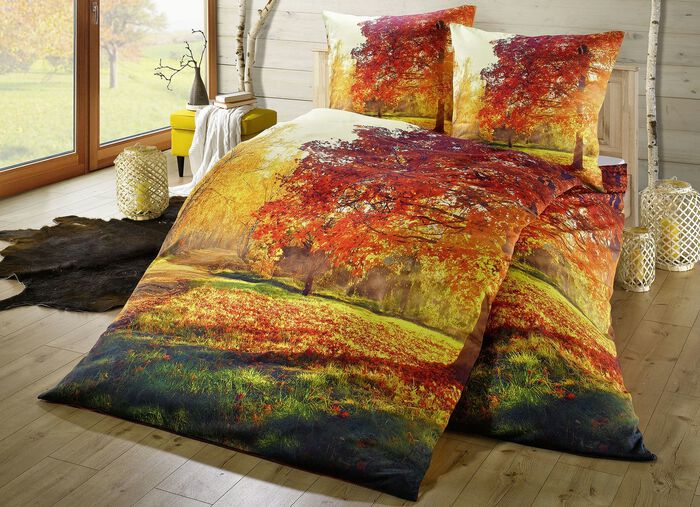 &lsquo;MESANA&lsquo; beddengoedset met herfstlandschap 