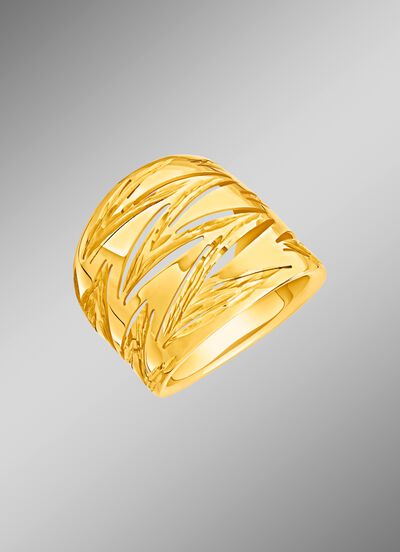 Opengewerkte damesring met zigzagdesign 