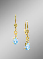 Oorbellen met blauwe topaas en diamanten 