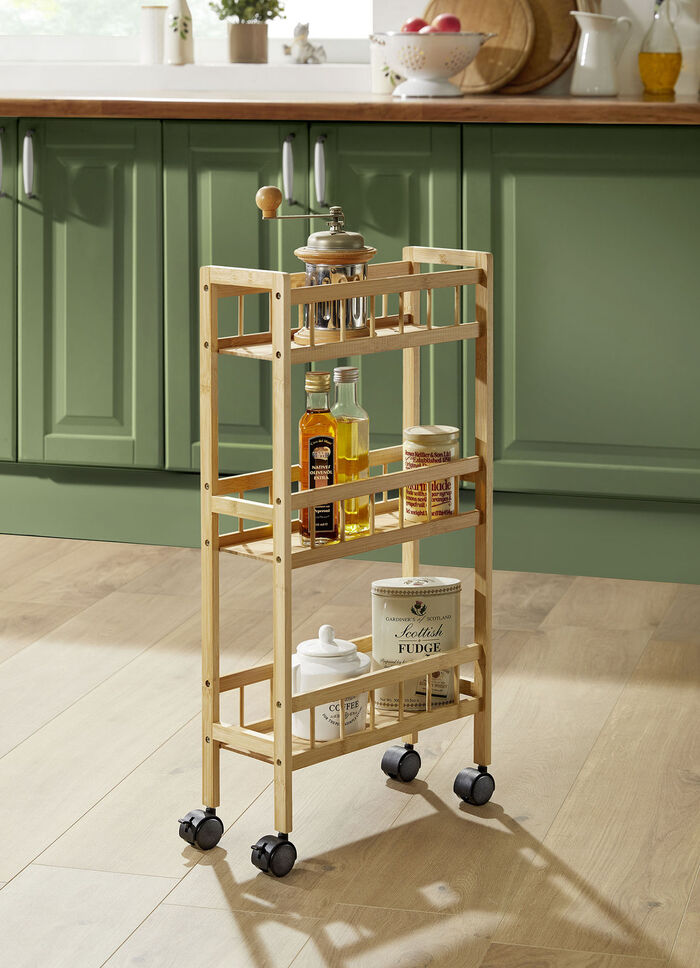 huishoudtrolley van bamboe 