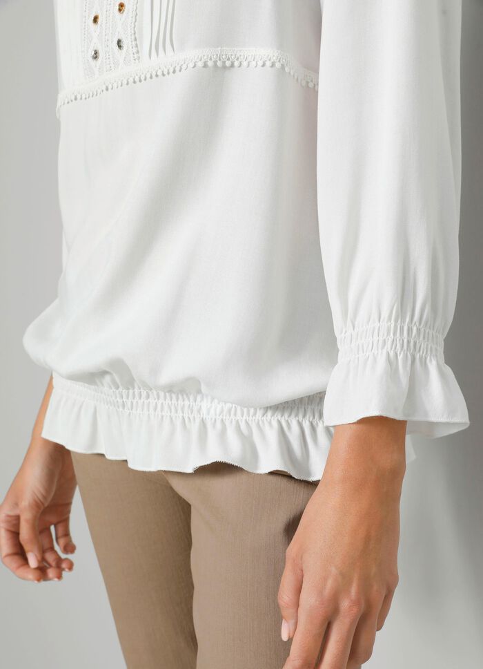 Slip-on blouse met ruches 