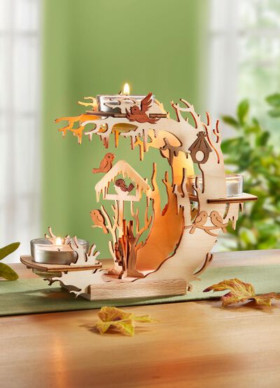 houten theelichthouder 