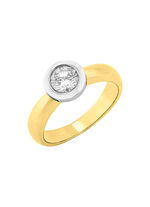 Elegante damesring in bicolor met diamant 