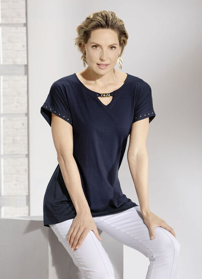 Shirt met V-split in 3 kleuren 