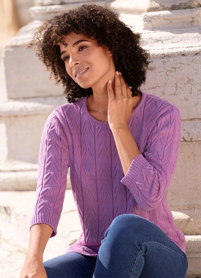 Trui met gestructureerde strepen 