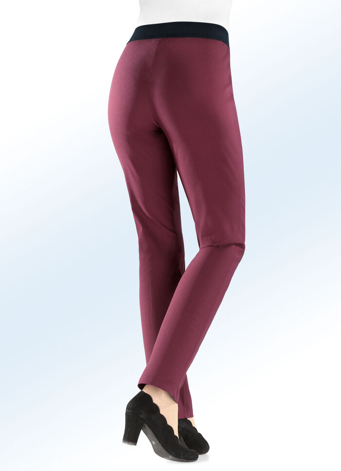 Broek met aangenaam zachte, warme voering BORDEAUX