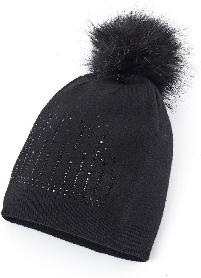 Muts met subtiele strass steentjes 