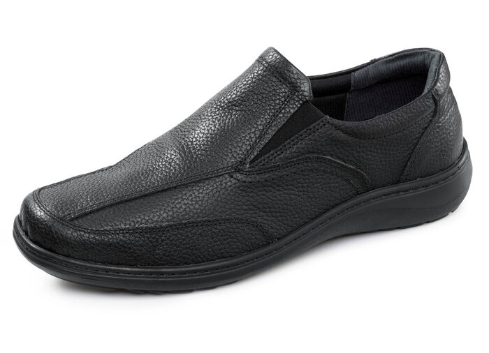 GINO GALANTE, klassieke herenpantoffels, met uitneembaar voetbed ZWART