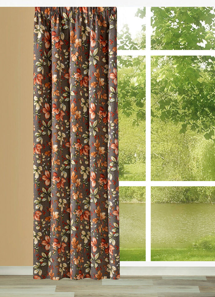 Overgordijn met bladmotieven 