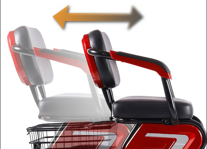 Driewielig elektrisch voertuig in de stijl van een compacte scooter ROOD