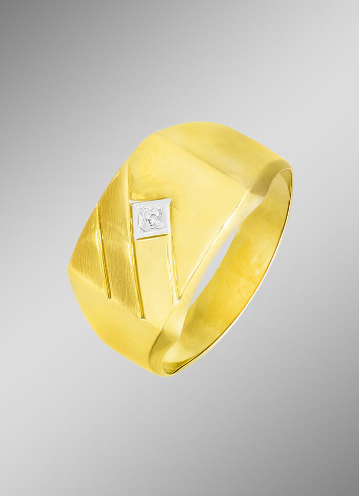 Tijdloze herenring met 1 diamant 