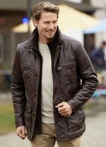 Leren jas met uitneembaar vestinzetstuk 