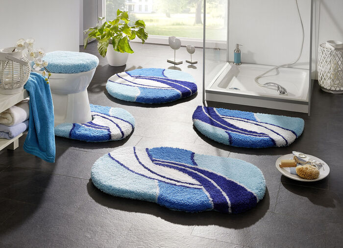 Badmattenset met antislip-onderkant BLAUW