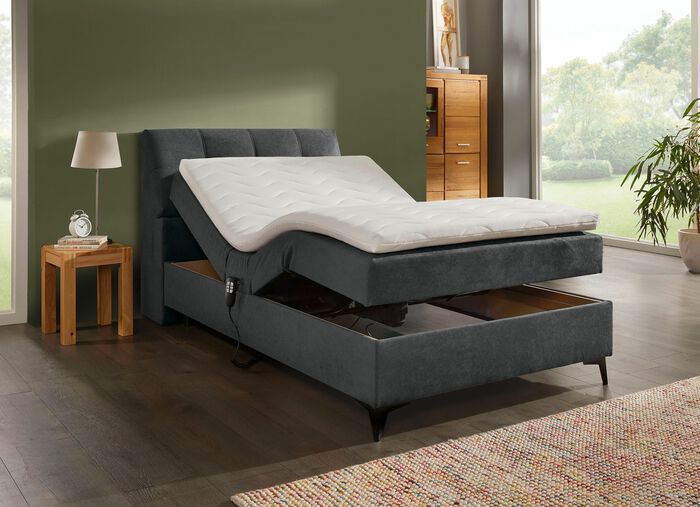 Prachtig boxspringbed met elektronische hoofd- en voeteneindeverstelling 