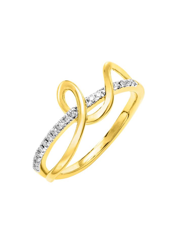 Interessante damesring met diamanten 