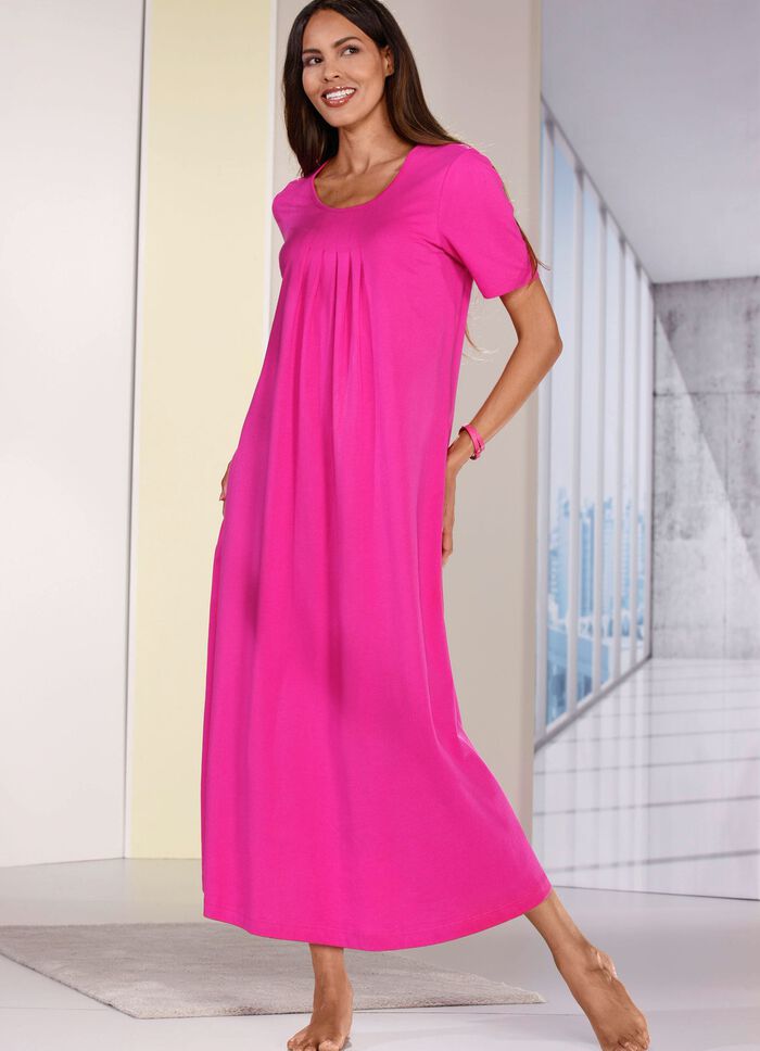 Nachthemd, enkellang en geplooid 