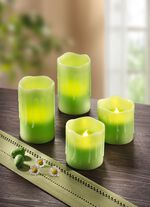 LED kaarsen van echte was met geur GROEN
