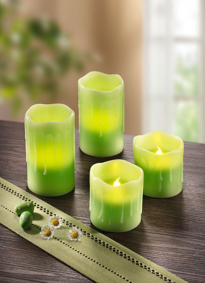 LED kaarsen van echte was met geur GROEN