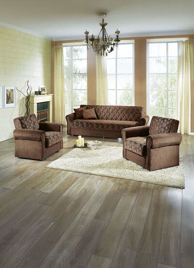 Gestoffeerde groep in 3 delen, met bedkast 