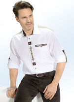 Overhemd met decoratief borduursel op de knoopsluiting 