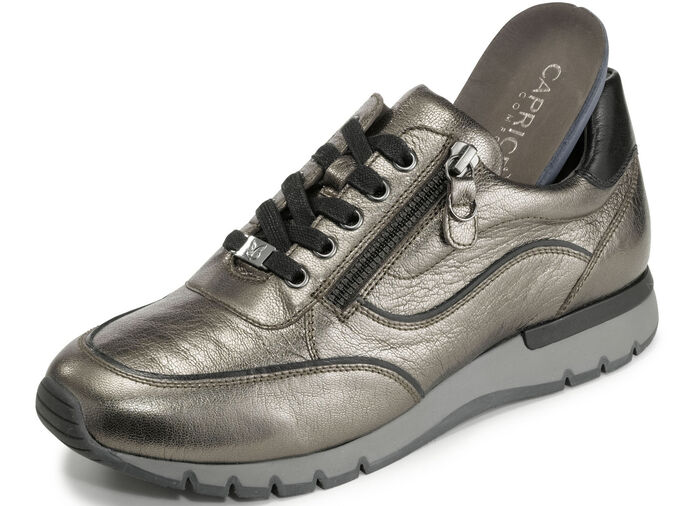 Caprice veterschoen met praktische ritssluiting aan de zijkant BRONS