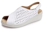 Gemini sandaal van luchtig geperforeerd rundnappaleer WIT