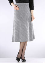 Rok met glencheck-design ZWART-ECRU