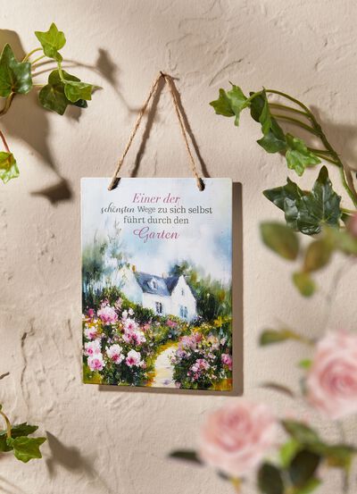 Romantisch tuinbord van metaal 