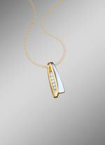 Tweekleurige kettinghanger met synth. zirkonia 