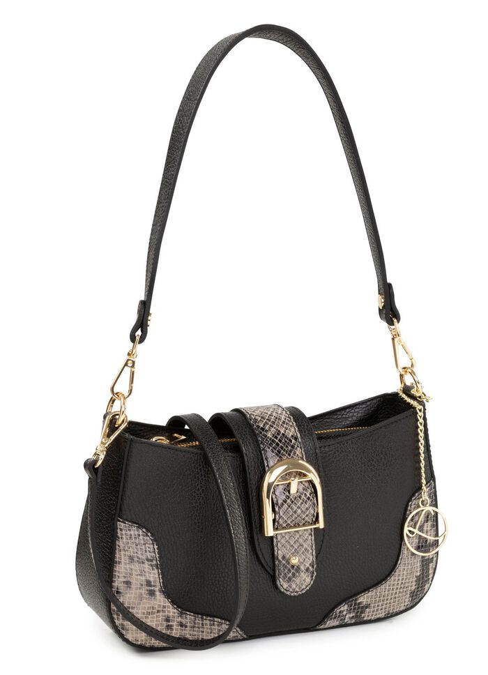 Laurina, tas, dames, met afneembare, verstelbare schouderband ZWART-GRIJS