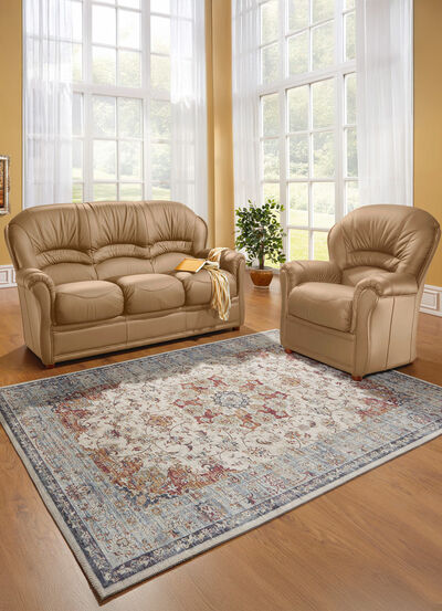 Gestoffeerd meubilair met bekleding van echt leer 