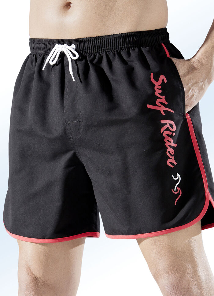 Zwemshort met print aan de zijkant, microvezel 