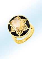 Opvallende damesring met echte citrien 