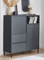 Highboard met uitgebreide gegroefde voorkant 