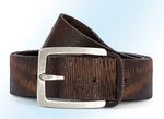 Leren riem COGNAC IN RELI&Euml;F