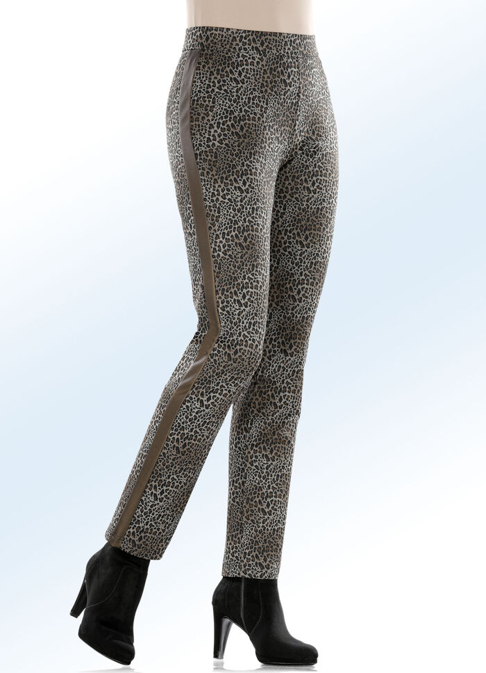 Broek in het actuele Leo-design BRUIN-ZWART